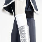 closeup detail of silver arm guard sokka cosplay costume avatar the last airbender