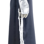 closeup of white fur trim on sokka robe avatar the last airbender cosplay outfit