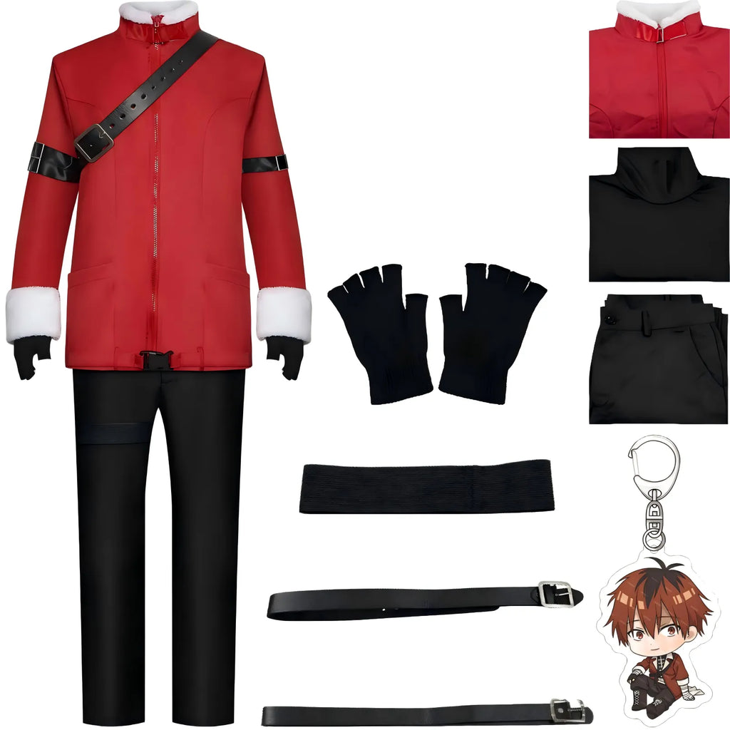 stark frieren beyond journey's end red jacket pants gloves straps full cosplay costume accessories