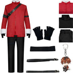 stark frieren beyond journey's end red jacket pants gloves straps full cosplay costume accessories