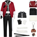 stark frieren beyond journey's end full cosplay costume red jacket vest pants gloves strap accessories
