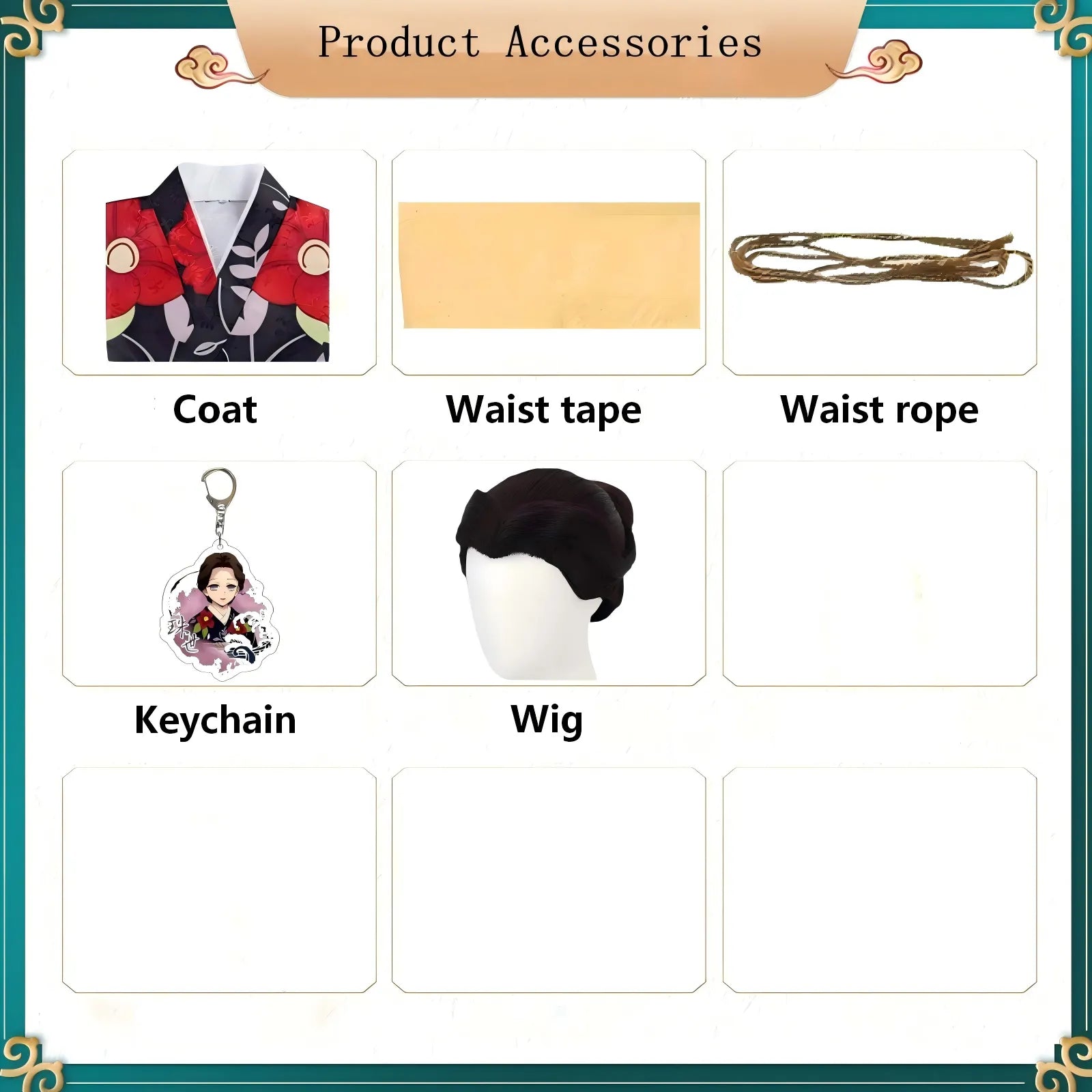tamayo cosplay costume accessories parts chart