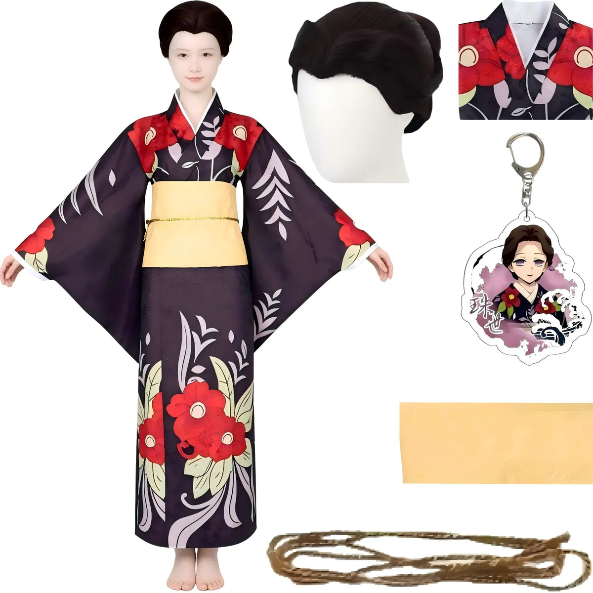 tamayo cosplay kimono with styled wig demon slayer