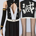 closeup details of tengen uzui female cosplay suit