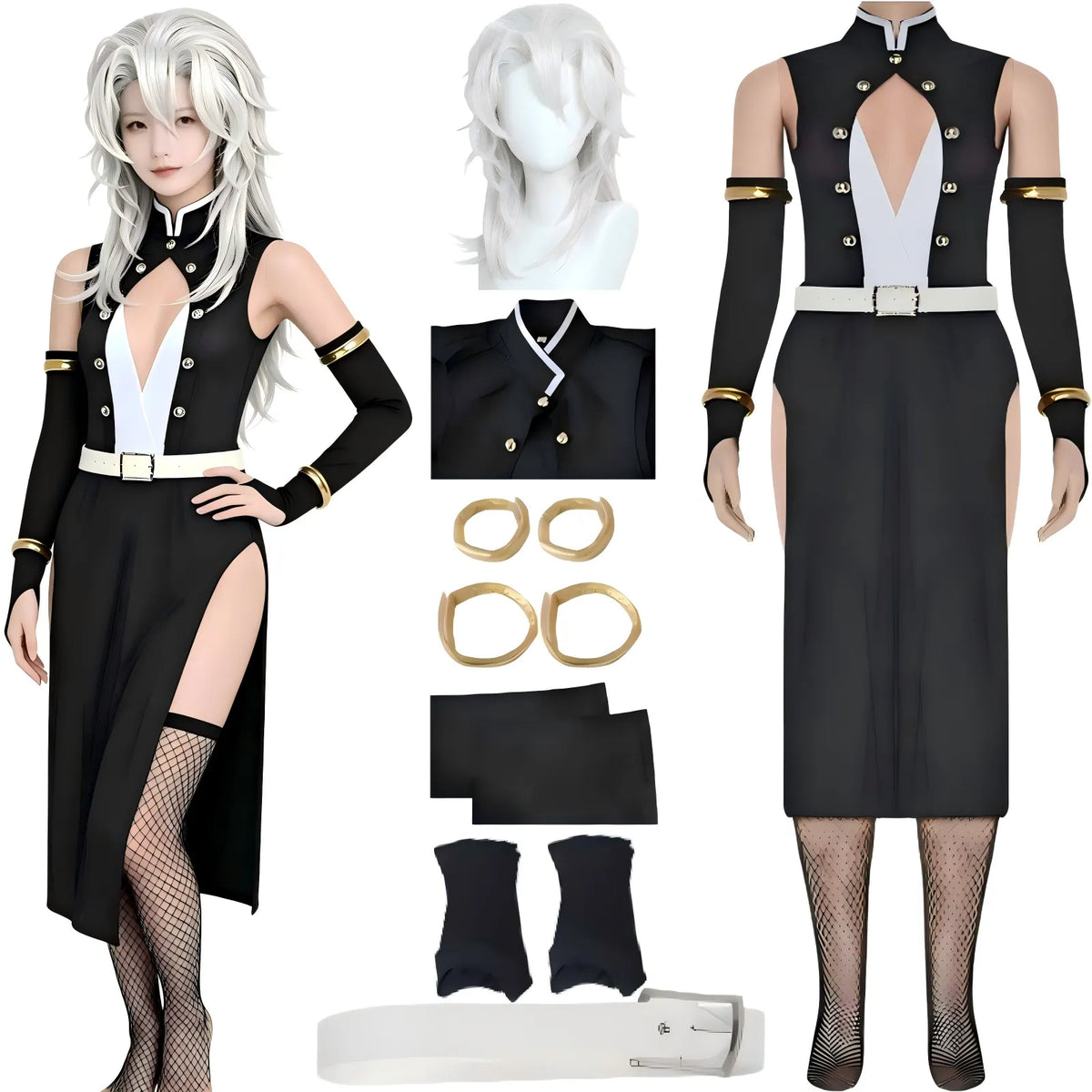 uzui tengen female cosplay costume and wig set
