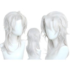 white silver tengen uzui cosplay wig multi‑angle view