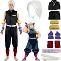 uzui tengen cosplay full accessories set with slick‑back white wig, anime character render