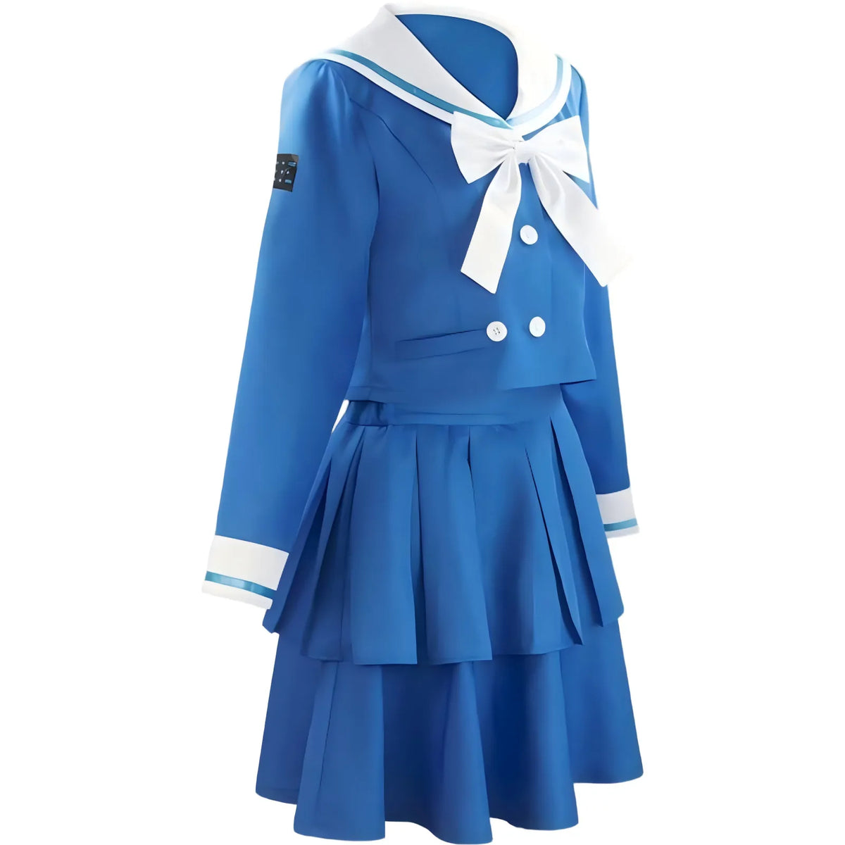 side view of tenko chabashira blue sailor uniform cosplay