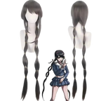 dark grey long twin braid wig for tenko chabashira cosplay