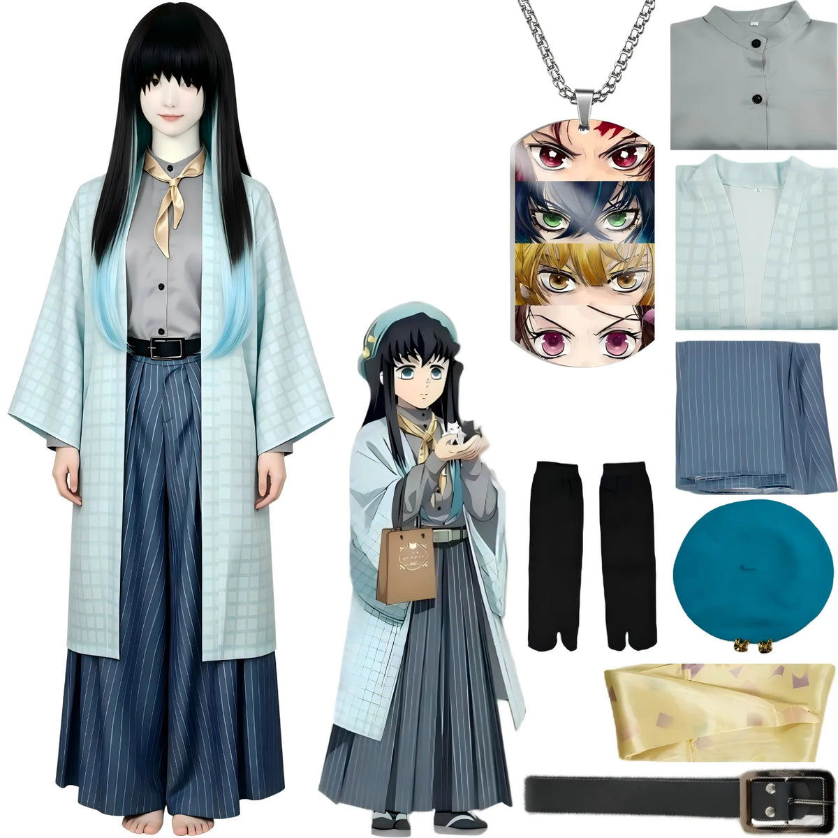 tokitou muichirou casual outfit full cosplay set demon slayer costume with accessories