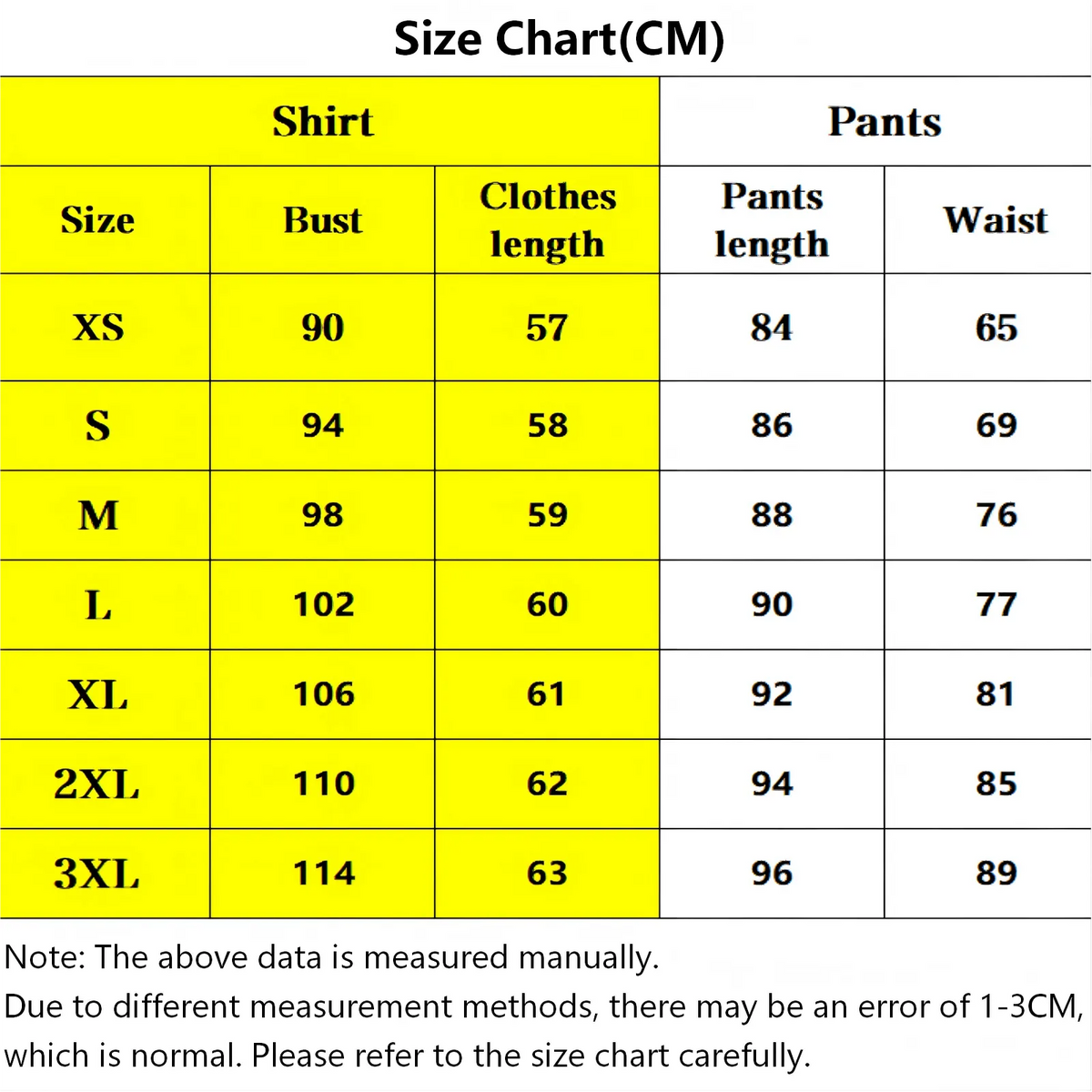 size measurement chart in cm for muichirou tokitou demon slayer cos suit