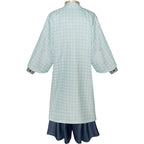 back view of tokitou muichirou light blue grid haori cosplay clothing