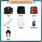 product accessories chart for tomioka giyuu cosplay, each component laid out