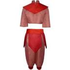 ty lee cosplay costume back flat shot, stand collar top and loose pants, white background