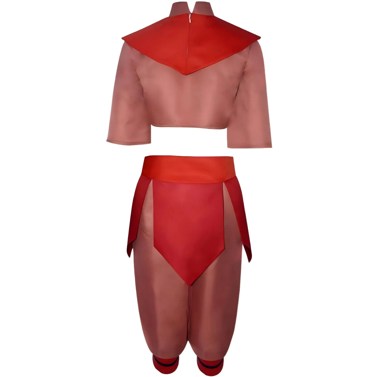 ty lee cosplay costume back flat shot, stand collar top and loose pants, white background