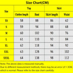 size chart for utahime iori cosplay costume, measurements in centimeters