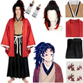 yoriichi tsugikuni kimono cosplay set including gradient cosplay wig
