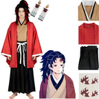 yoriichi tsugikuni complete cosplay outfit with accessories and anime reference art