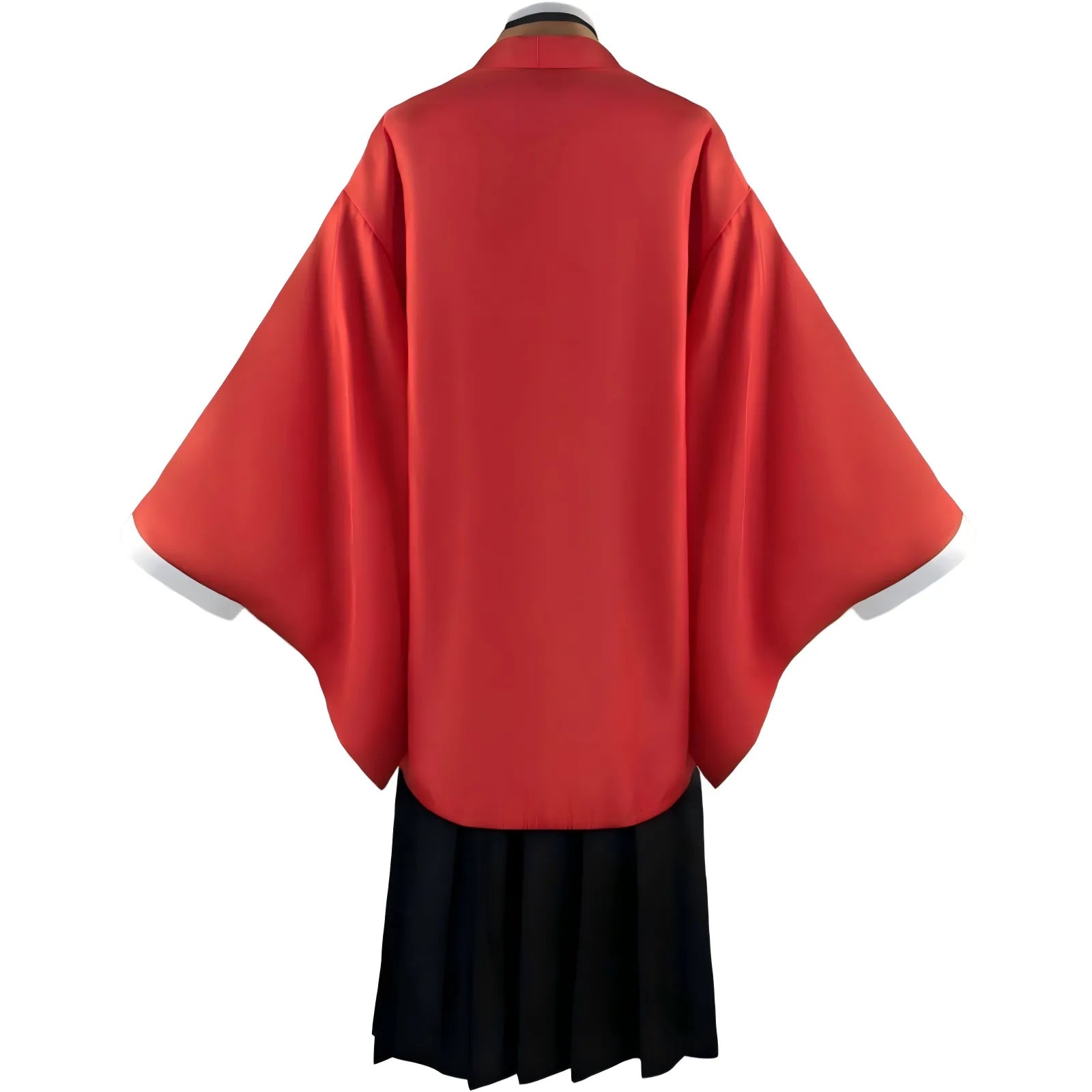 back shot of yoriichi tsugikuni red haori cosplay coat