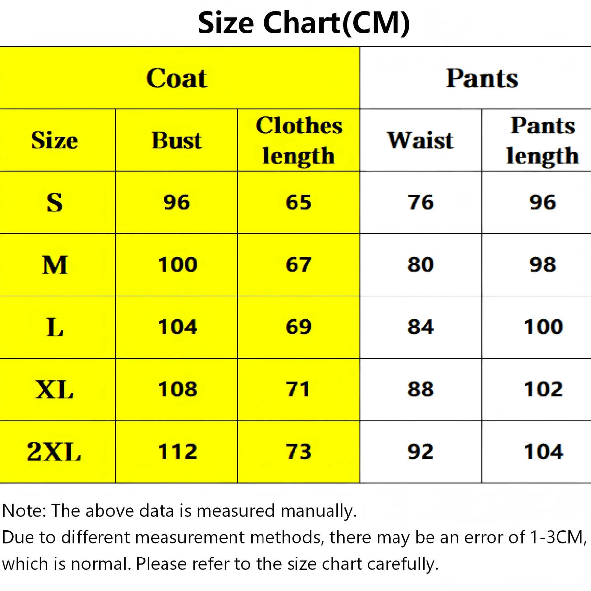 zenin naoya cos size chart in cm, kimono coat and hakama pants measurement table