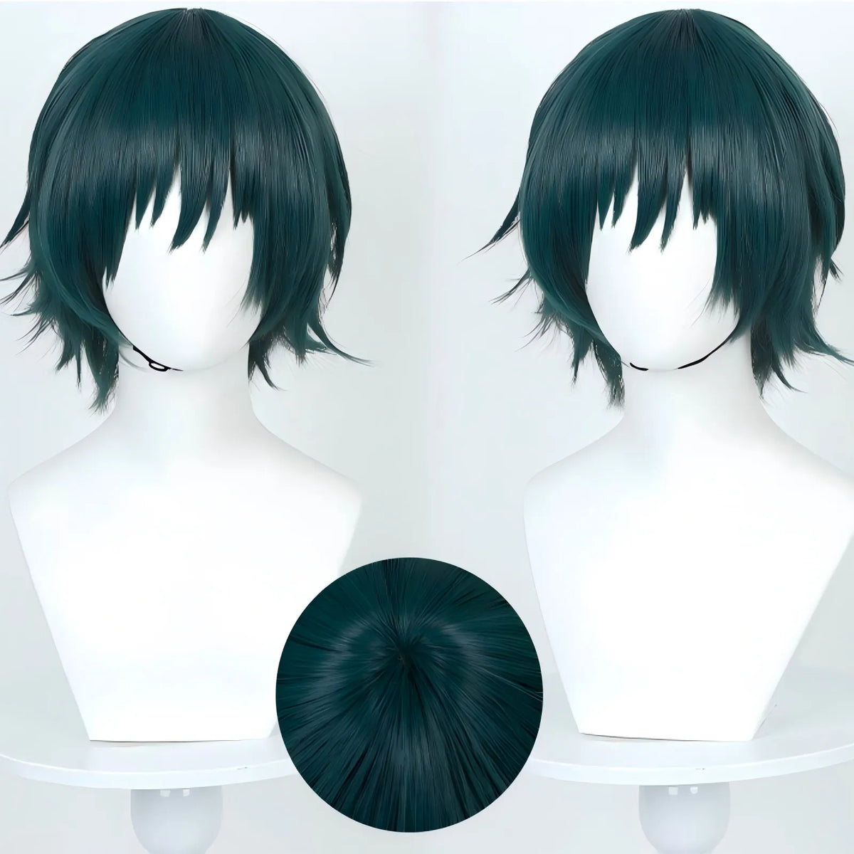 zenin naoya cos wig, dark green layered short wig for jujutsu kaisen naoya cosplay