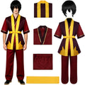 zuko fire nation cosplay costume set with black wig avatar the last airbender