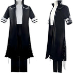 front and side angle display dabi stitch detail long coat my hero academia cosplay jacket