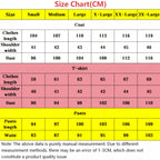 size specification chart in centimeters for dabi my hero academia cosplay coat shirt pants