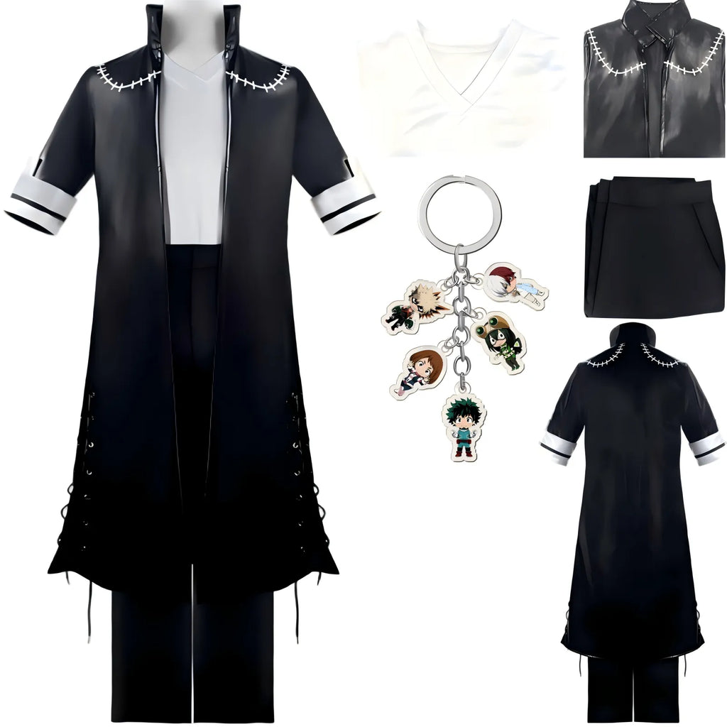 black long coat dabi cosplay full set with inner shirt pants my hero academia costume display
