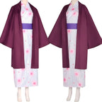 two identical mitsuri kanroji demon slayer cosplay kimono sets side‑by‑side