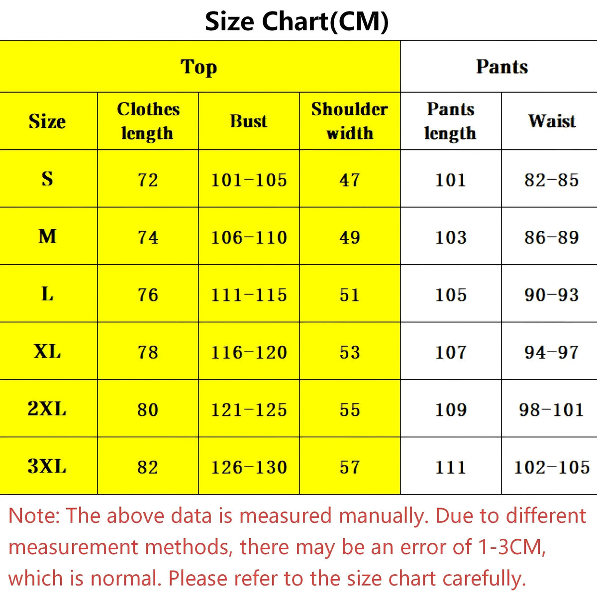 size chart in cm for kokushibou demon slayer cosplay kimono and hakama