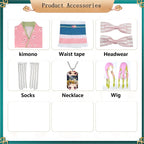 product accessories chart for mitsuri kanroji kimono cosplay set