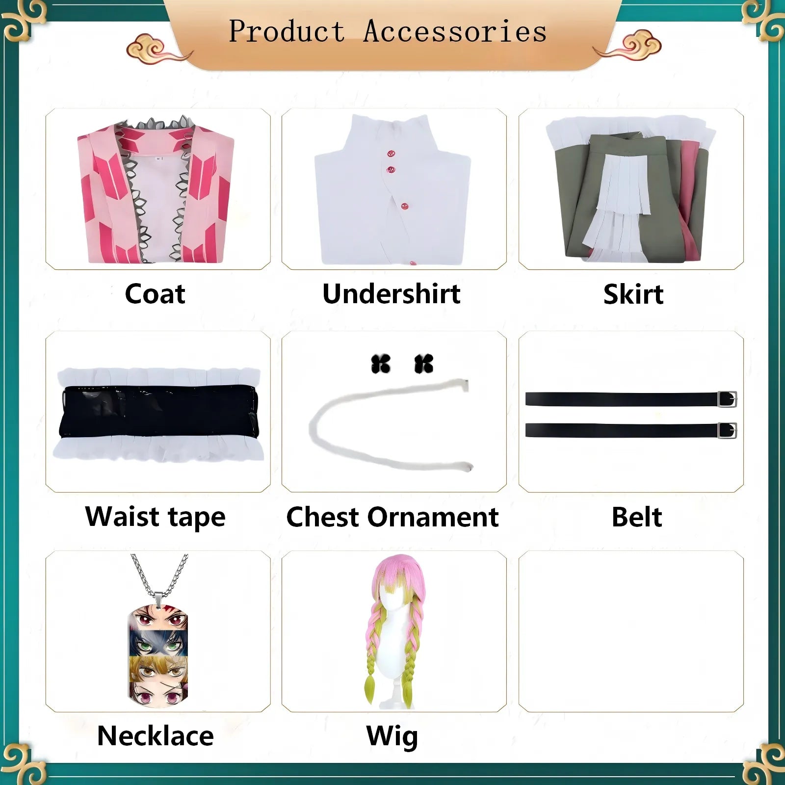 product accessories sheet for mitsuri kanroji cosplay costume set