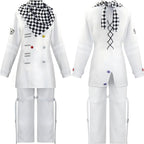 kokichi oma white cosplay suit with checkered scarf